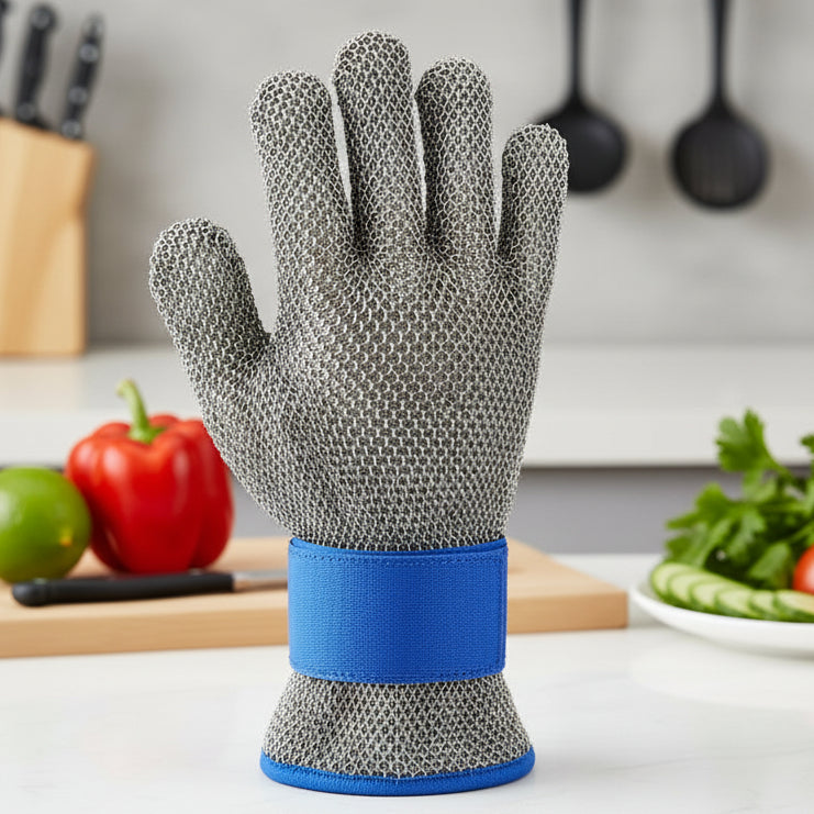 Unisex stainless steel cut-resistant safety gloves for robust hand protection in various tasks.