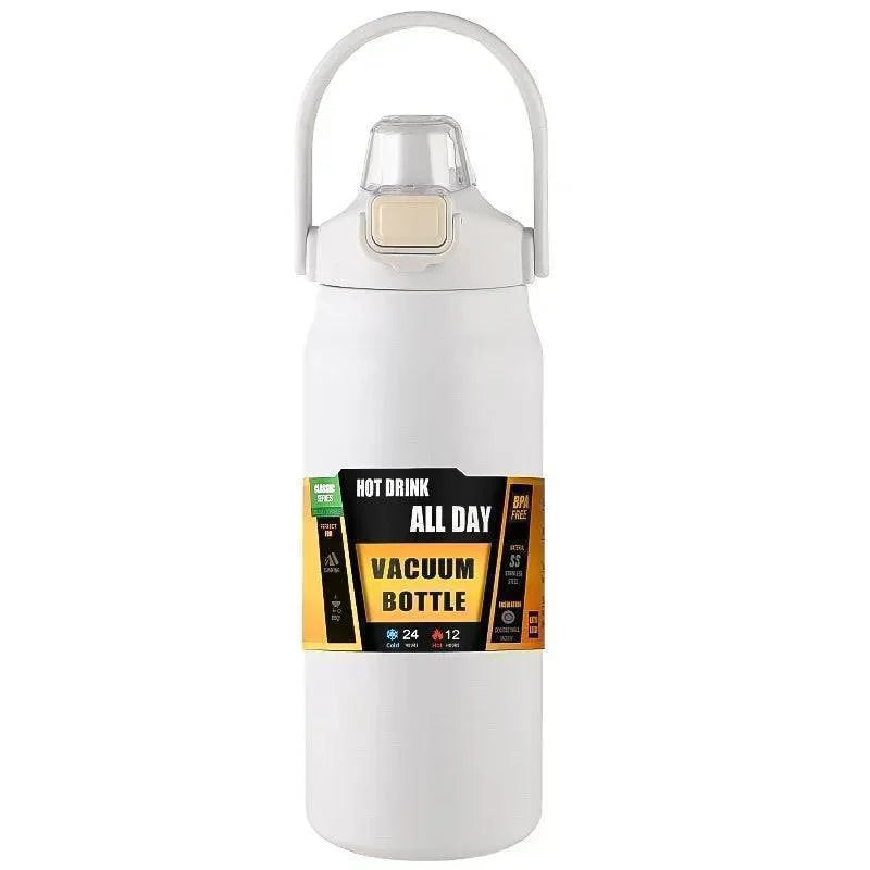 Versatile stainless steel coffee tumbler with straw, perfect for hot or cold beverages outdoors.
