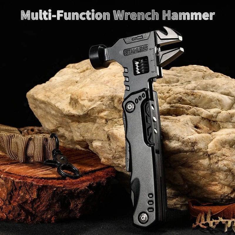 Unisex stainless steel multifunctional outdoor wrench tool, ideal for camping and hiking survival gear.