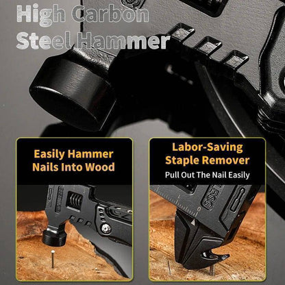 Compact outdoor wrench multi-tool made of stainless steel, perfect for sports and entertainment adventures.