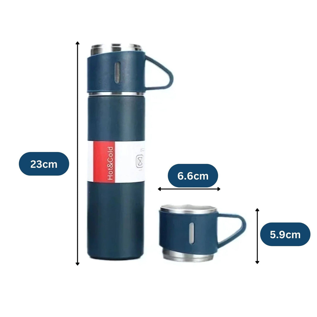 Inside view of a stainless steel insulated bottle, highlighting its double-wall vacuum insulation technology