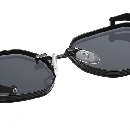 Cool vintage Steampunk shades, polarized, unisex, with unique aluminum frame for fashion & eye protection.