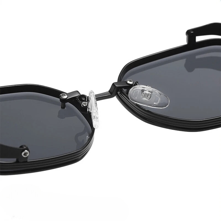 Cool vintage Steampunk shades, polarized, unisex, with unique aluminum frame for fashion & eye protection.