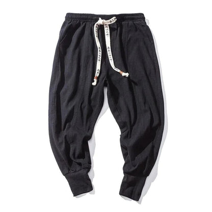 Relaxed fit unisex joggers for active casual wear. Linen & cotton blend street style pants, comfortable & modern.