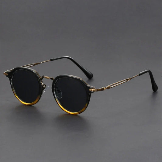 Unisex stylish metal frame sunglasses with UV protection, perfect for sun glare.