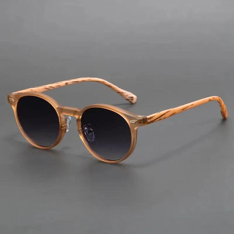 White round fashion sunglasses for men & women. Stylish summer eyewear with UV protection.