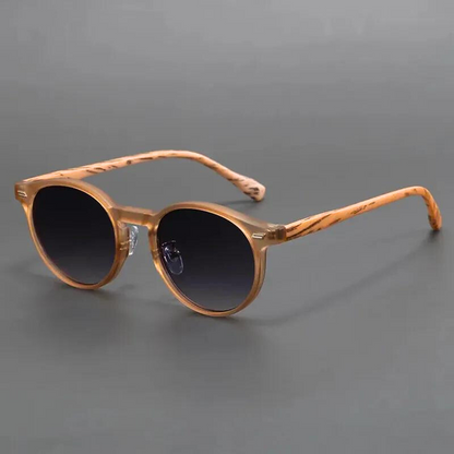 White round fashion sunglasses for men & women. Stylish summer eyewear with UV protection.