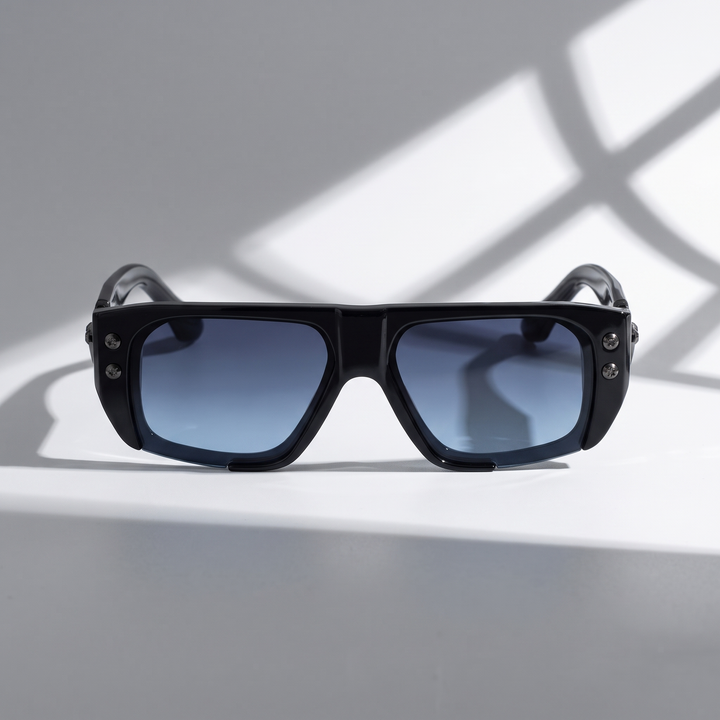 Modern crystal frame sunglasses, unisex design offering essential UV protection for daily wear.