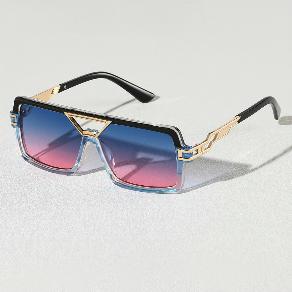 Contemporary silver metal frame unisex sunglasses, ensuring advanced UV400 vision protection.