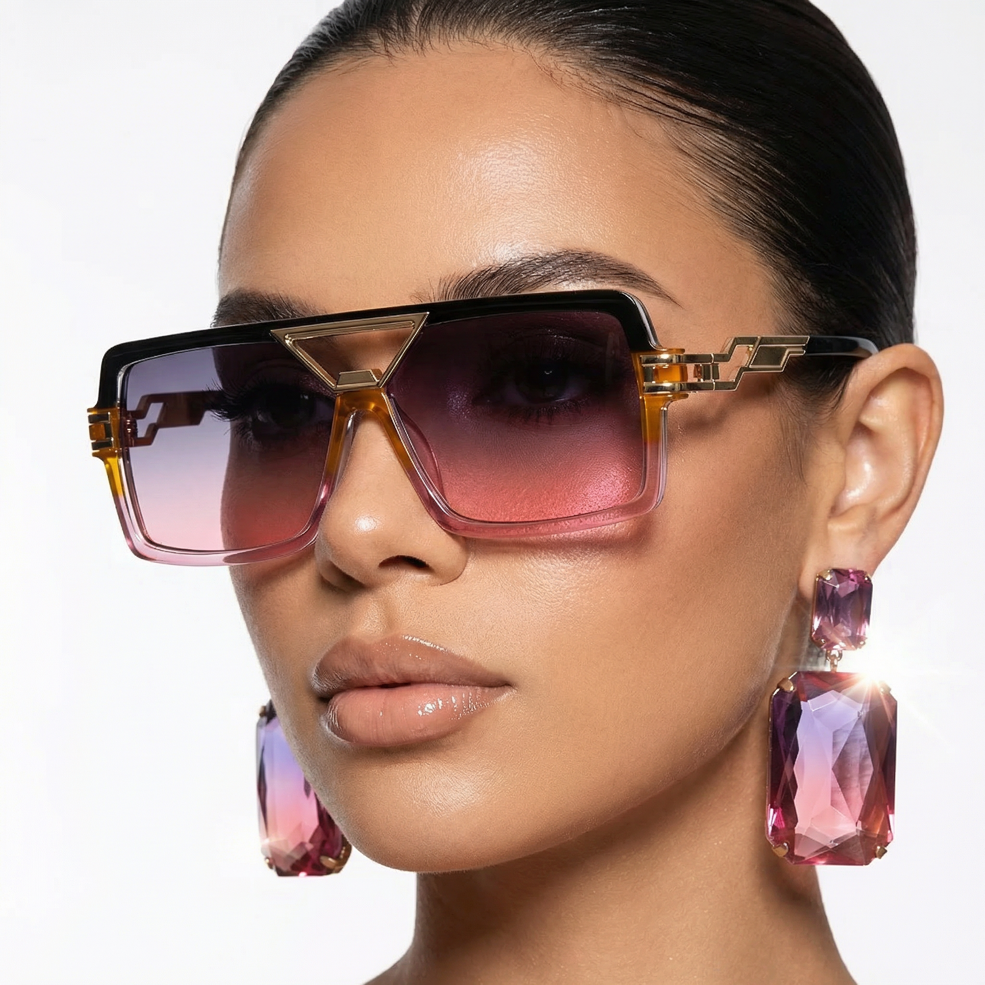 Man sporting stylish unisex sunglasses with metal frames, essential UV400 eye protection.
