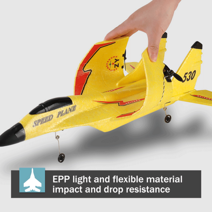 Aerobatic SU35 RC fighter jet plane with dazzling LED lights, a durable EPP foam glider for outdoor flight.