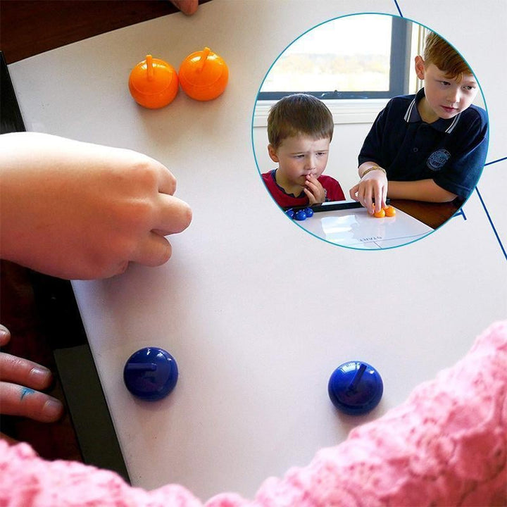 Box art of the Unisex Portable Tabletop Curling Game, highlighting fun for kids and adults.