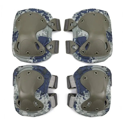 Durable tactical knee pads in military green, offering superior protection for outdoor enthusiasts