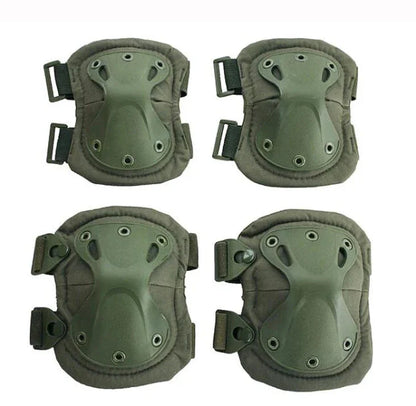 Unisex tactical knee and elbow pads in woodland camouflage, for ultimate outdoor sports safety