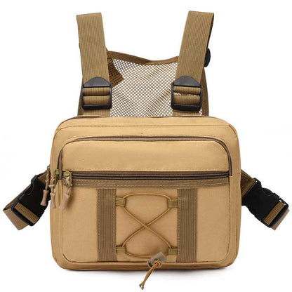 Adventure-ready tactical chest rig bag. Water-resistant, multi-pocket, unisex gear for hiking, airsoft.