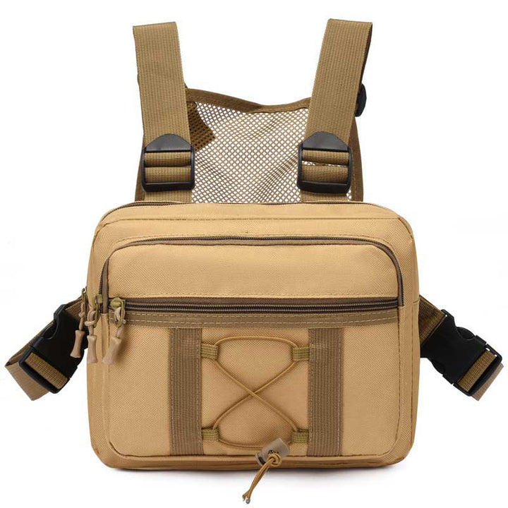 Adventure-ready tactical chest rig bag. Water-resistant, multi-pocket, unisex gear for hiking, airsoft.
