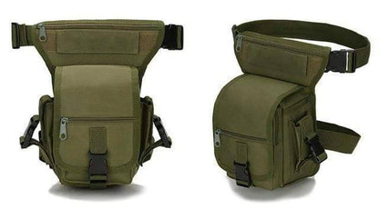 Multi-functional drop leg bag, black, for outdoor adventurers, hunters, and hikers.