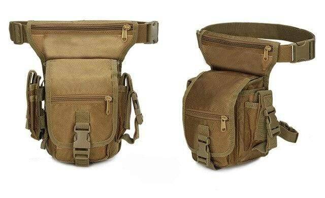 Compact tactical drop leg bag for seamless outdoor activity, secure and easily accessible.