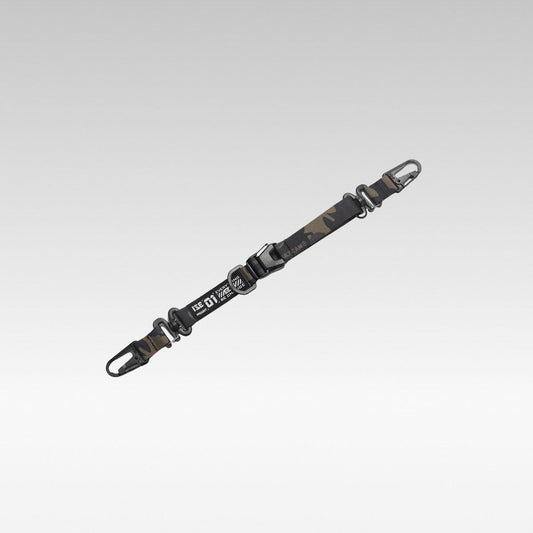 Unisex tactical gear strap hook clip, black nylon, for outdoor equipment & camping organization