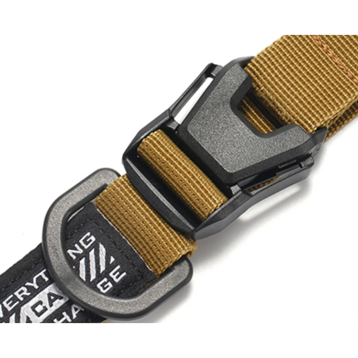 Tactical gear hook clip securing a rope, demonstrating its robust outdoor equipment use