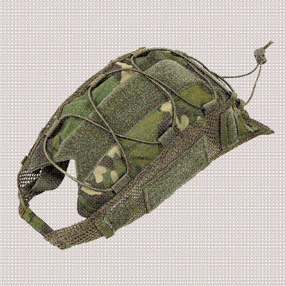 Camouflage tactical helmet cover made of Cordura, ideal military accessory for protection