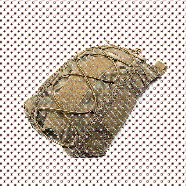 Durable Cordura camouflage military helmet cover, enhancing tactical gear functionality