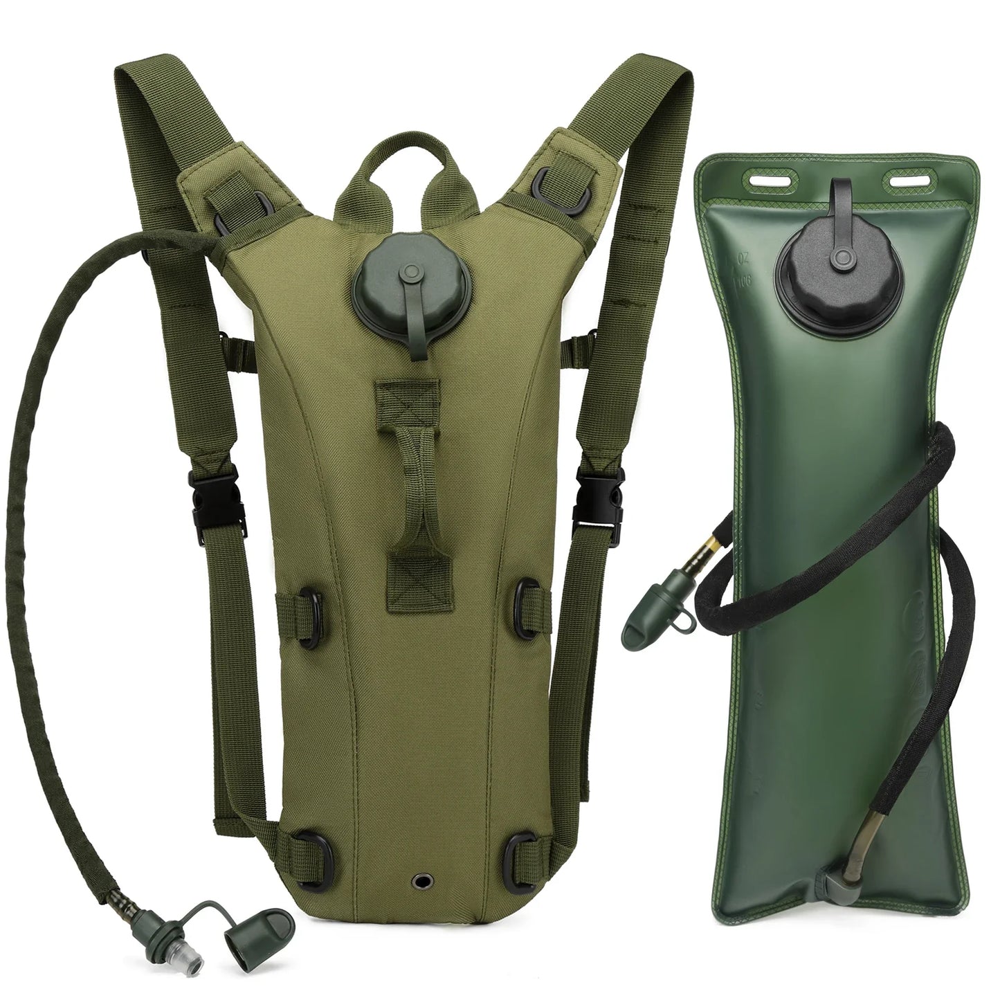 Close-up of the breathable mesh back panel on a unisex 3L hydration backpack, comfort for active use
