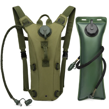 Adventure-ready tactical hydration pack with integrated 3-liter water bladder