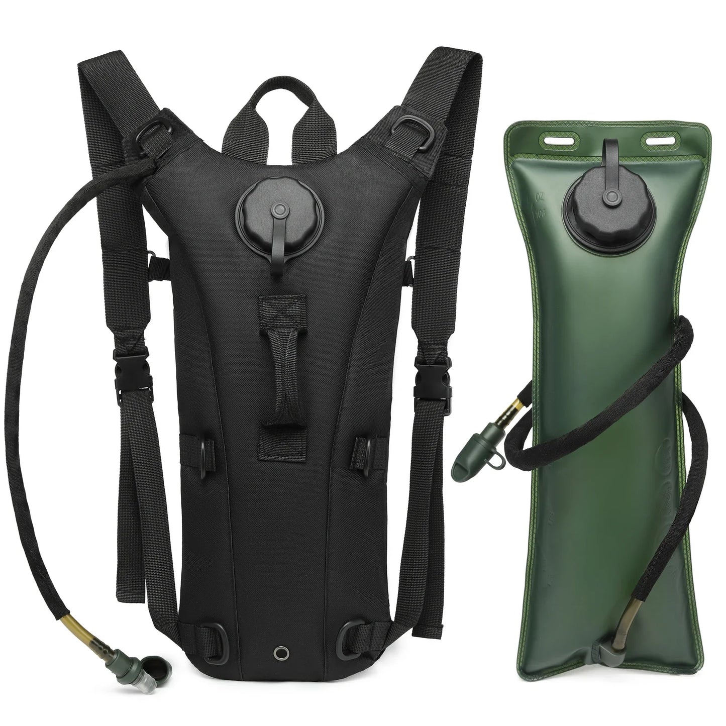 Water-resistant tactical hydration pack, 3L bladder, perfect for rugged outdoor sports