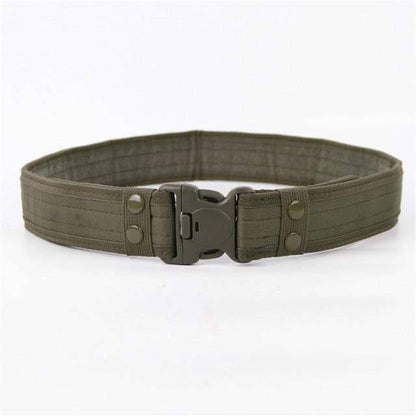 Green camouflage military nylon belt, strong & adjustable for tactical and everyday use