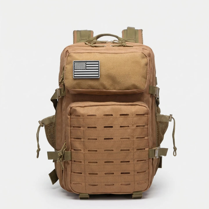 Durable large capacity tactical MOLLE backpack, perfect for hiking, camping, travel & gym. Unisex outdoor rucksack.