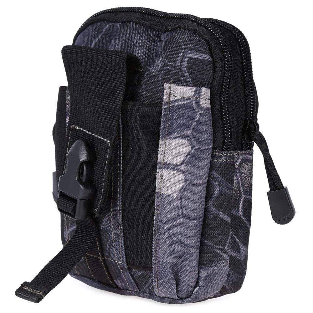 MOLLE belt pouch attached to a backpack, ideal for travel and outdoor gear