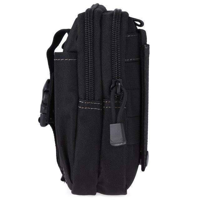 Tan tactical MOLLE pouch, versatile belt bag for outdoor and survival gear