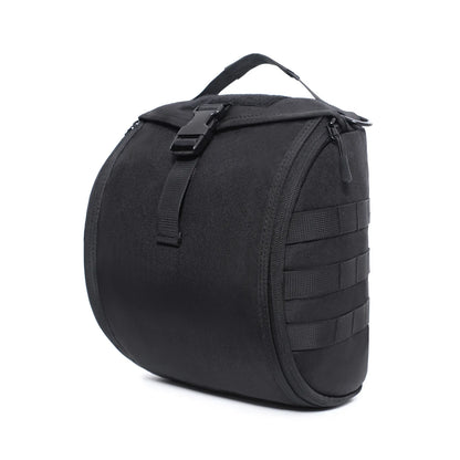 Front view of the unisex tactical helmet bag, showcasing MOLLE webbing for additional gear attachment