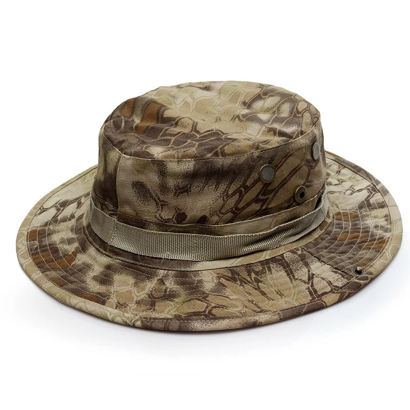 Unisex boonie hat with adjustable chin strap, secure fit for windy conditions