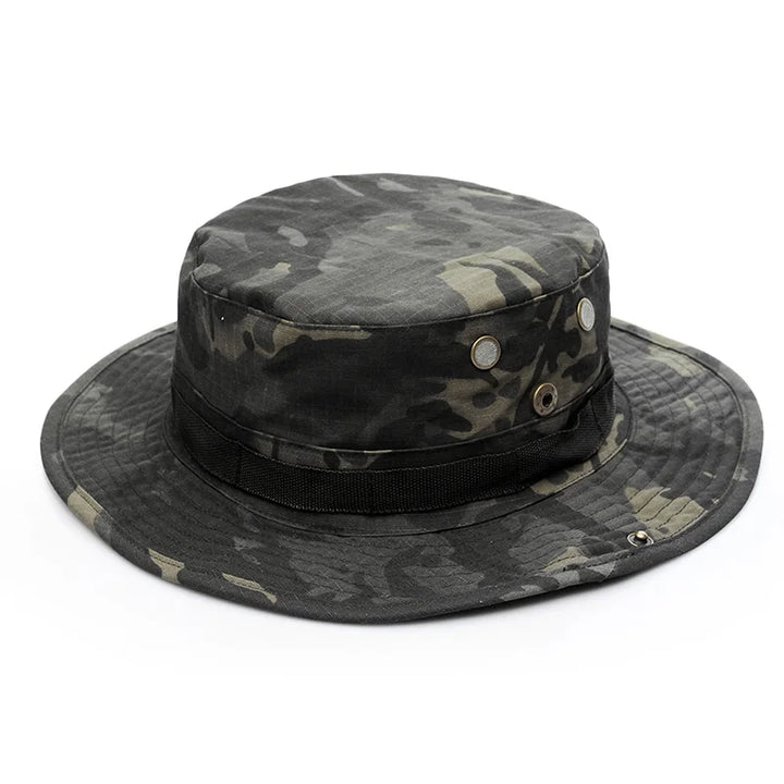 Outdoor boonie hat with wide brim, offering excellent sun protection for face & neck