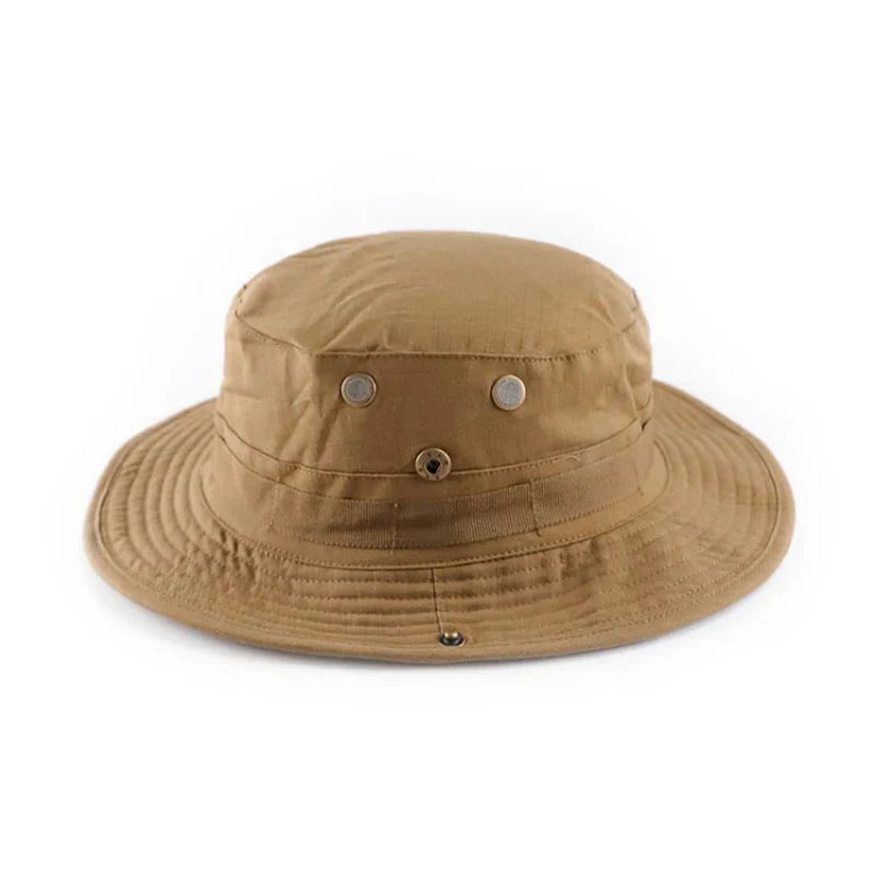 Close up of fabric texture on military boonie hat, high quality for rugged use