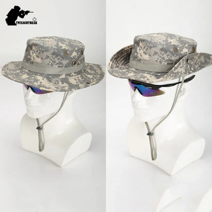 Side view of a military-style boonie hat, ideal for jungle and outdoor survival