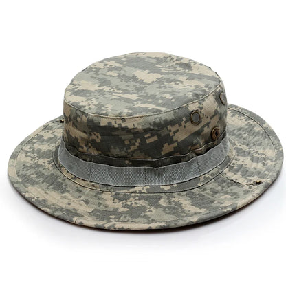 Black tactical boonie hat, robust design for military and outdoor enthusiasts