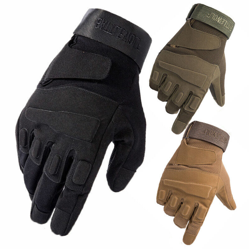 Unisex tactical outdoor gloves, black, rugged design for shooting & training