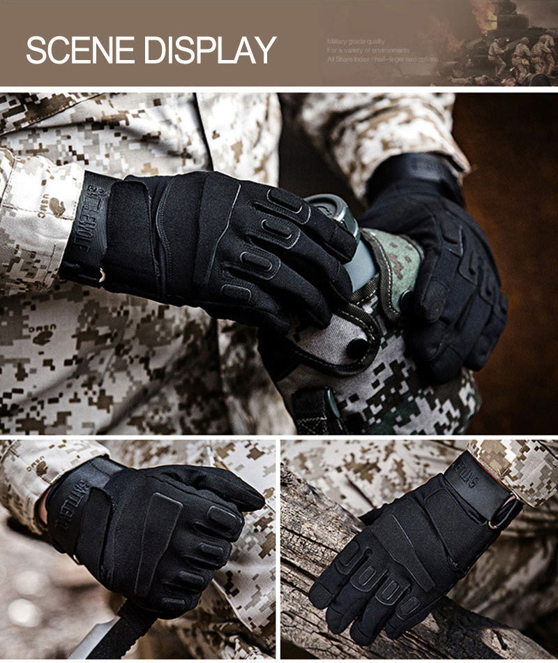 Durable tactical shooting gloves, non-slip grip, ideal for hiking & cycling