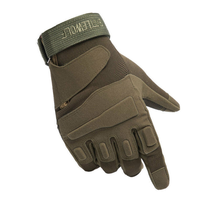 Rugged tactical shooting gloves with adjustable wrist strap, secure fit for men & women