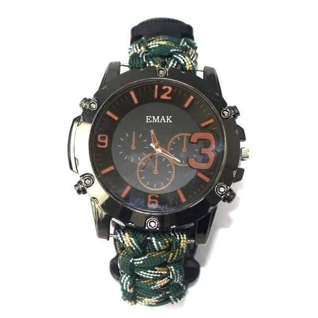 Essential camping gear: a unisex tactical paracord watch packed with survival tools for any adventure