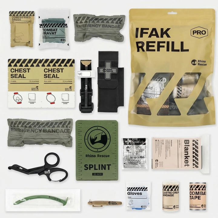 Portable survival gear: Unisex tactical trauma first aid kit for emergency preparedness & outdoor safety.