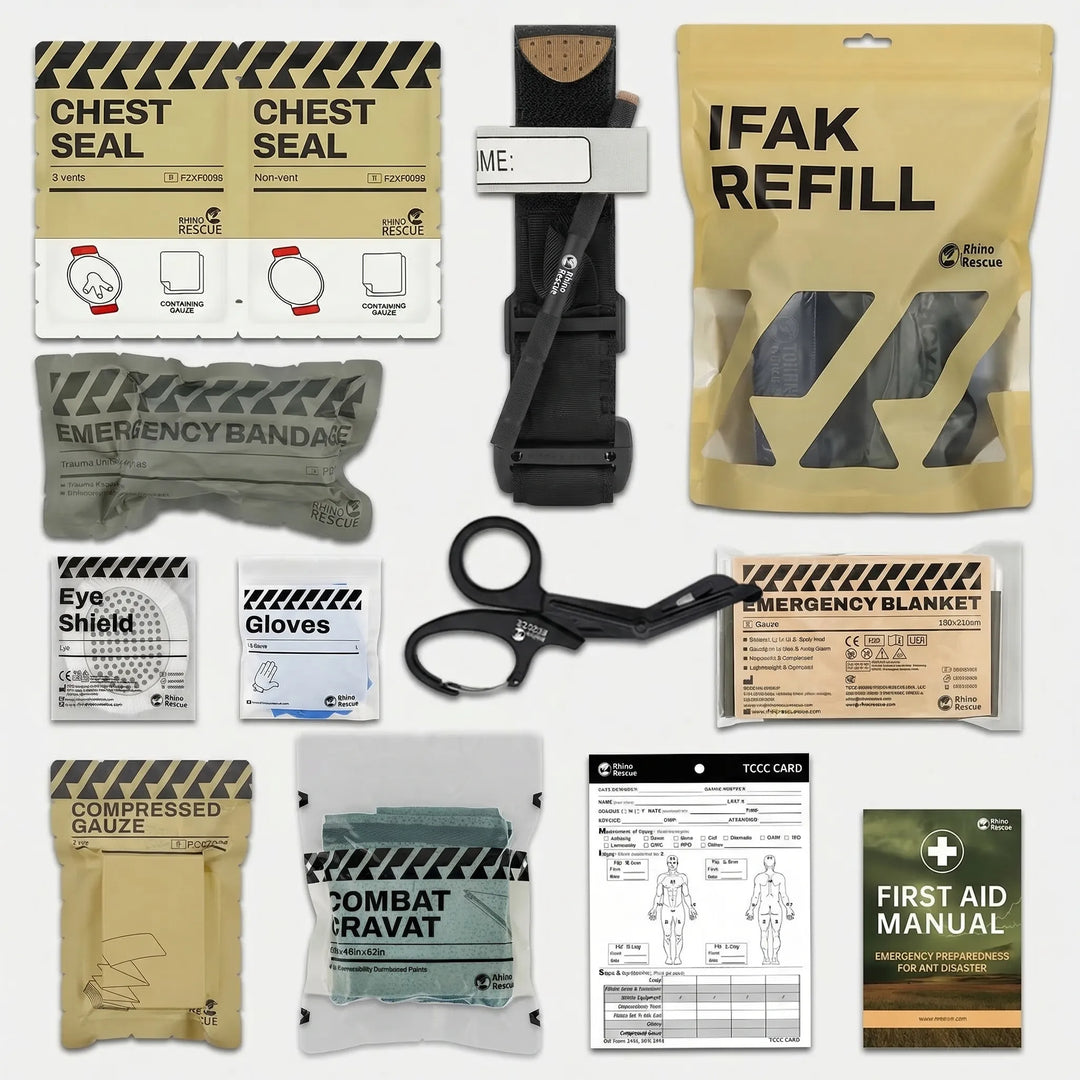 Versatile medic pouch: Tactical trauma first aid kit for emergency preparedness & military applications.