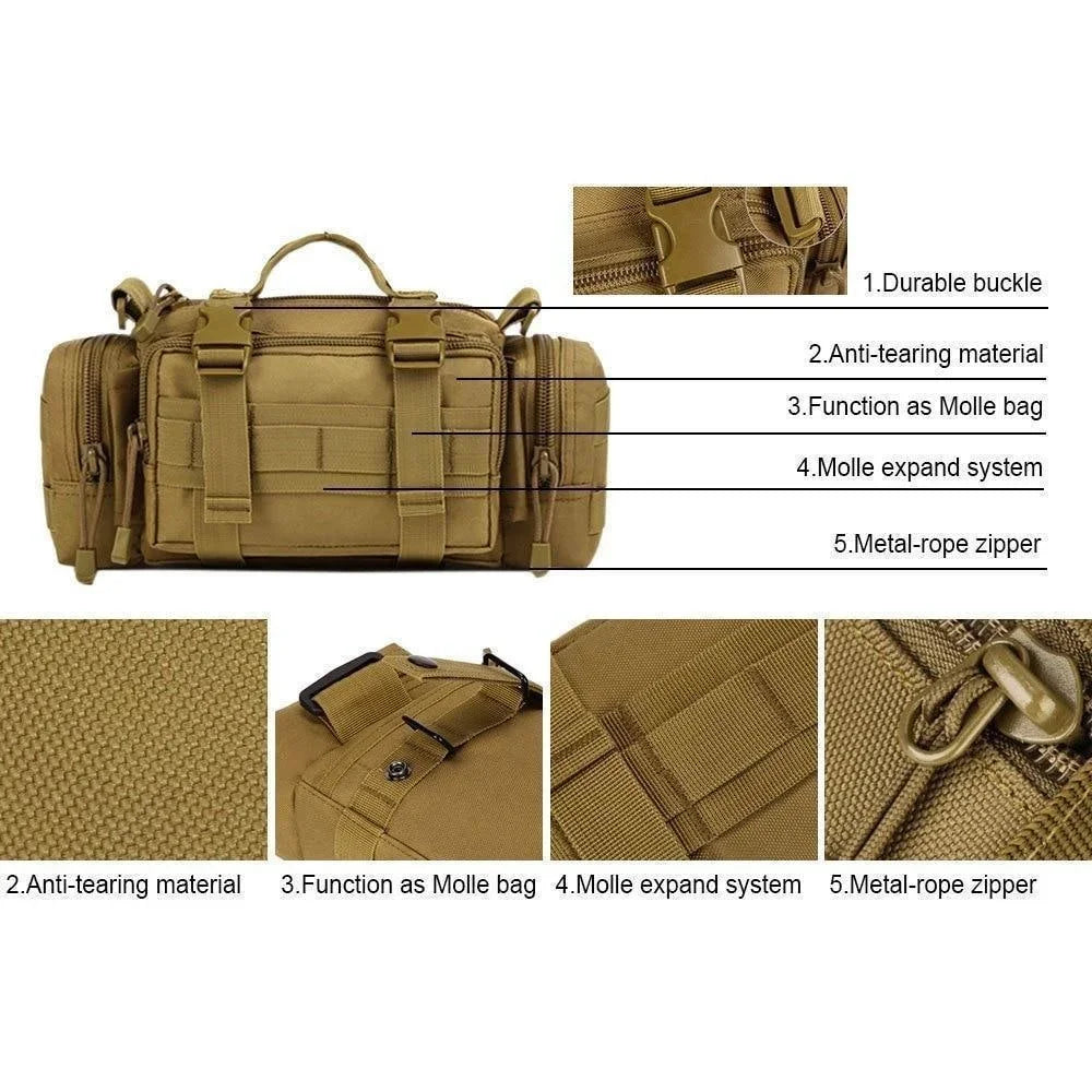 Fanny pack in olive green, perfect for outdoor biking and travel, with multiple compartments