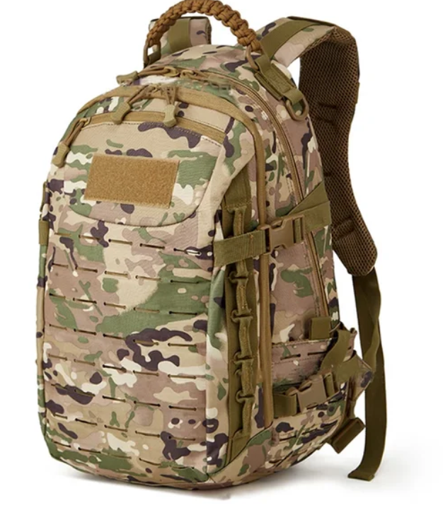 1830 cu in tactical waterproof backpack for hiking, travel & camping. Unisex outdoor gear with Molle system.