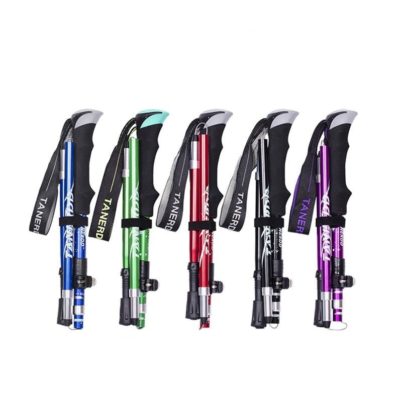 Unisex telescopic trekking poles for hiking & walking. Durable, adjustable, and lightweight outdoor gear.
