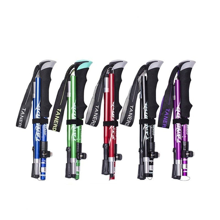 Unisex telescopic trekking poles for hiking & walking. Durable, adjustable, and lightweight outdoor gear.