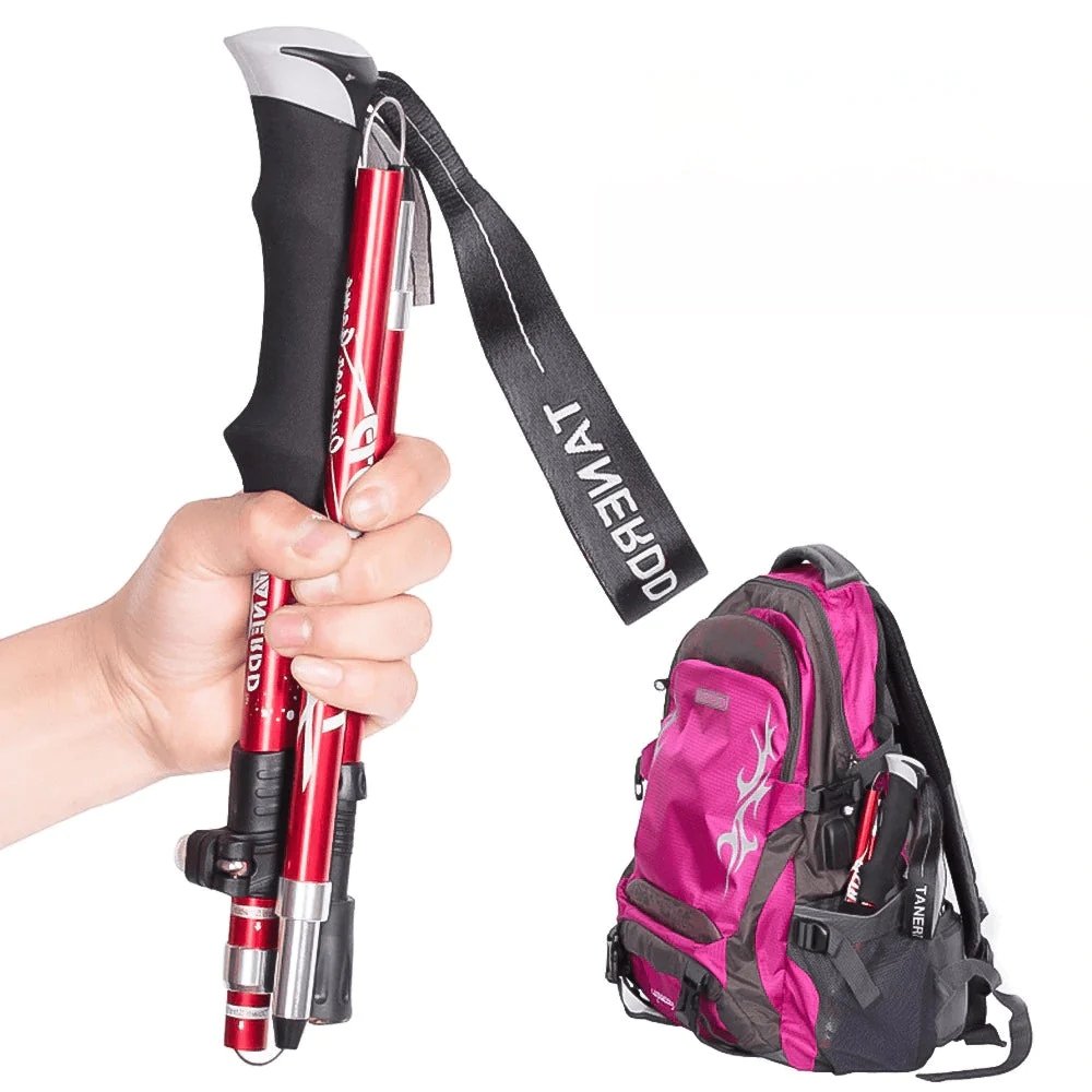 Lightweight, adjustable trekking poles for hiking, walking, and outdoor adventure. Provides stability.